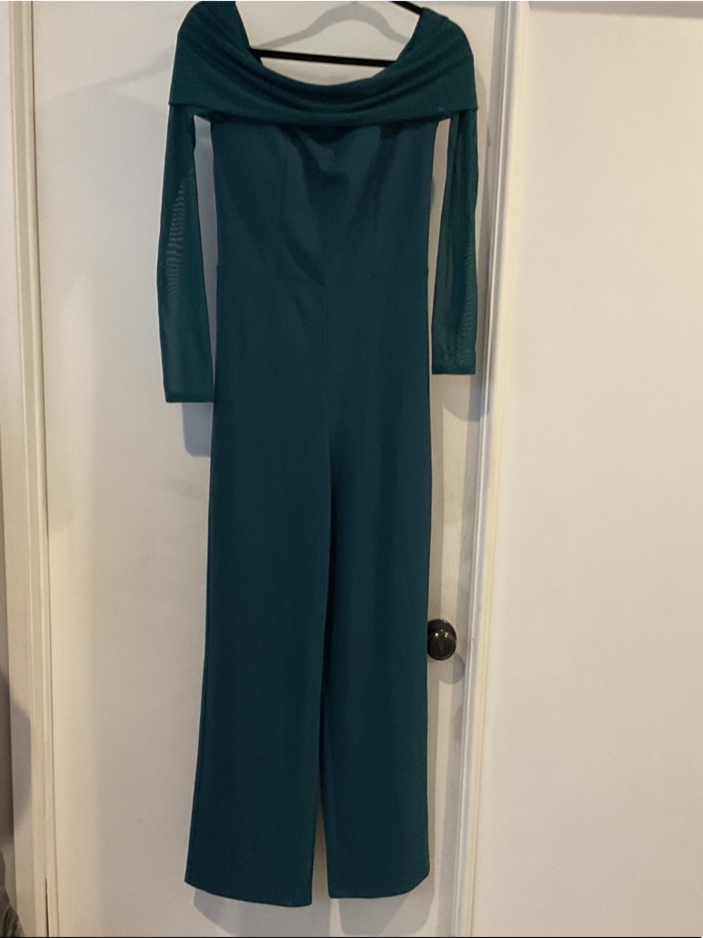 G by Guess Teal Off-Shoulder Wide-Leg Jumpsuit